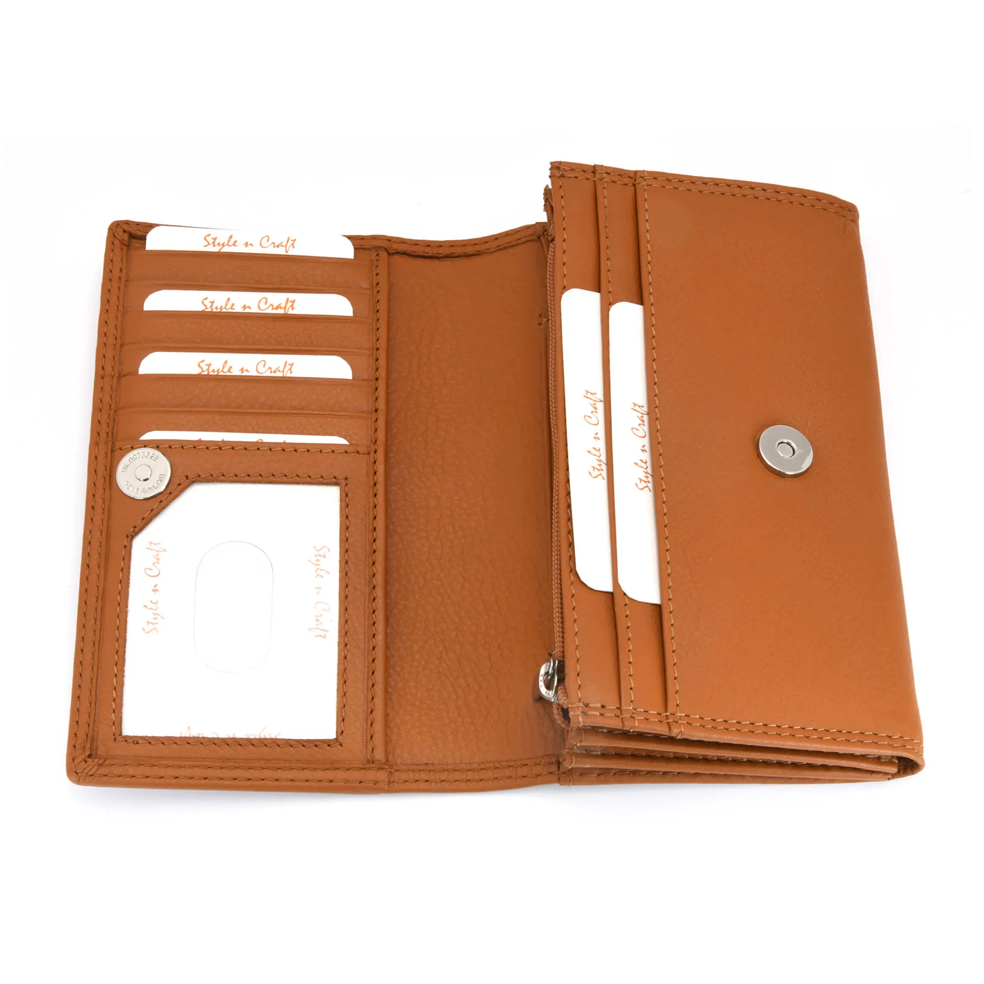 300953-CG Ladies Clutch Wallet in Tan Color Leather | Style n Craft