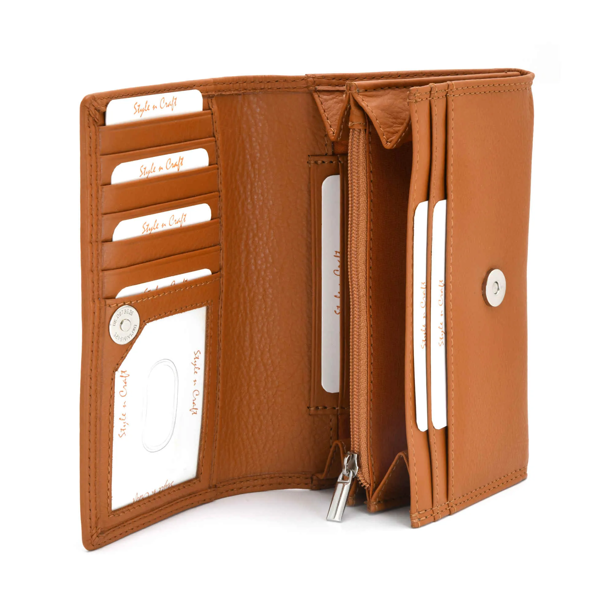 300953-CG Ladies Clutch Wallet in Tan Color Leather | Style n Craft