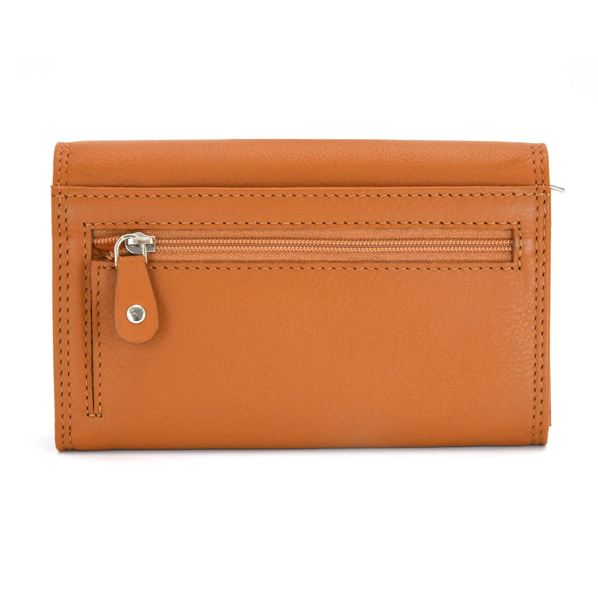 300953-CG Ladies Clutch Wallet in Tan Color Leather | Style n Craft