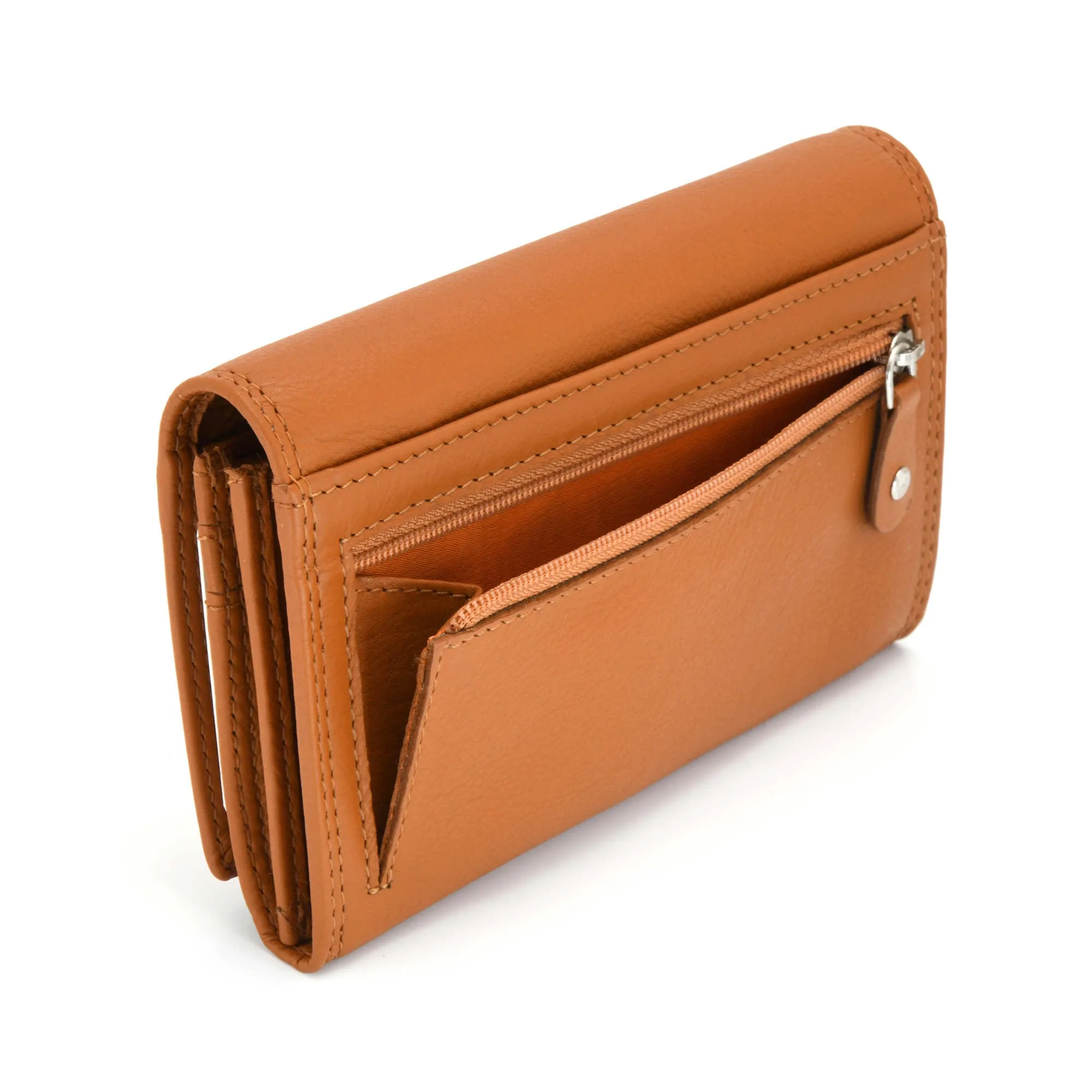 300953-CG Ladies Clutch Wallet in Tan Color Leather | Style n Craft