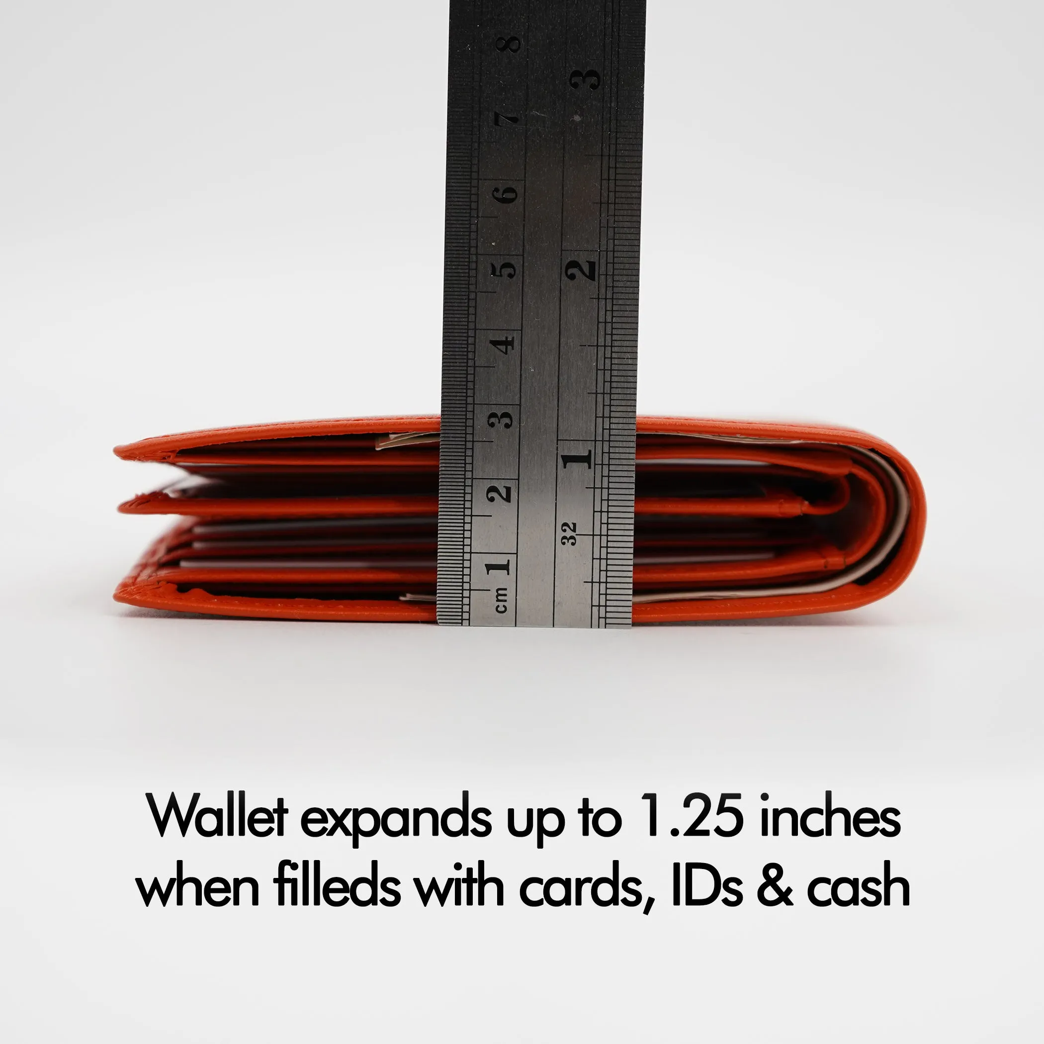 AG Wallets Men's Vegan Leather Bifold Wallet with RFID Protection - 2 Full-Size Cash Compartments, 6 Credit Card Slots, 2 Side Slip Slots, 2 Clear ID Windows for Ultimate Organization