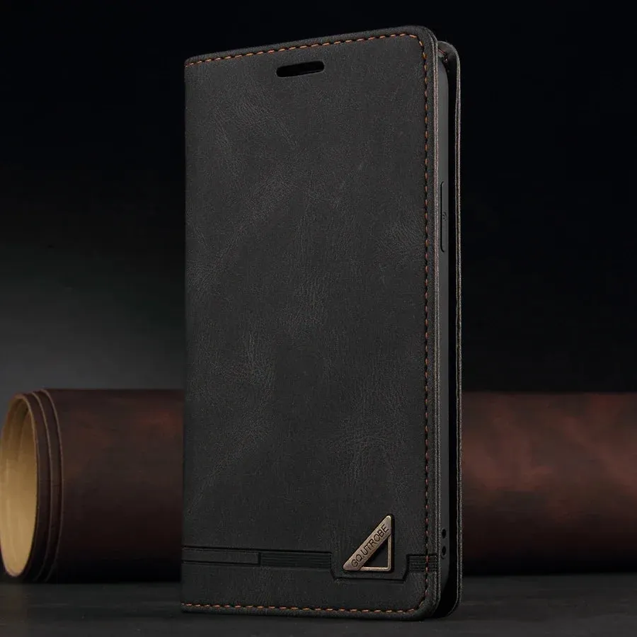 Anti-Theft RFID Blocking Leather Wallet Flip Case For Samsung Galaxy A Series