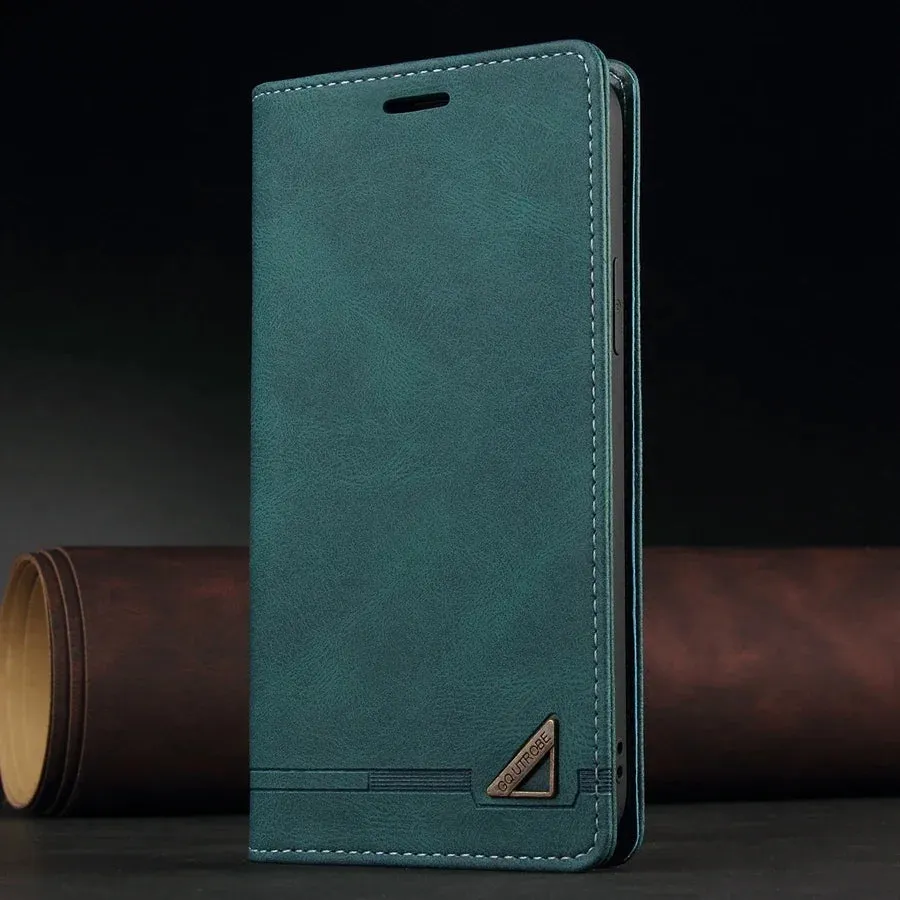 Anti-Theft RFID Blocking Leather Wallet Flip Case For Samsung Galaxy A Series