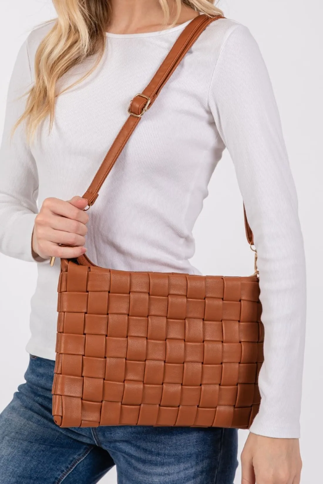 Basket Weave  Crossbody Bag