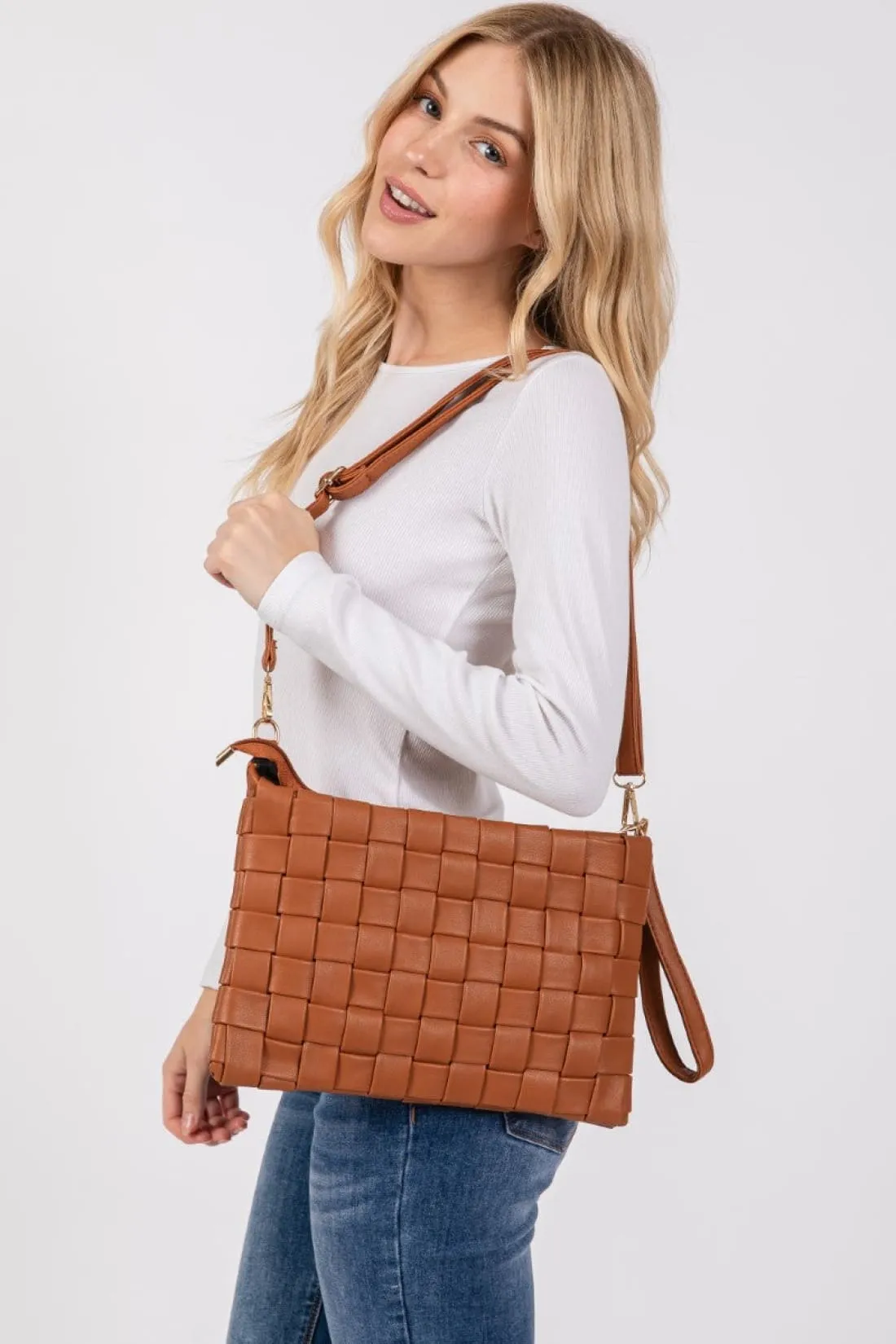 Basket Weave  Crossbody Bag