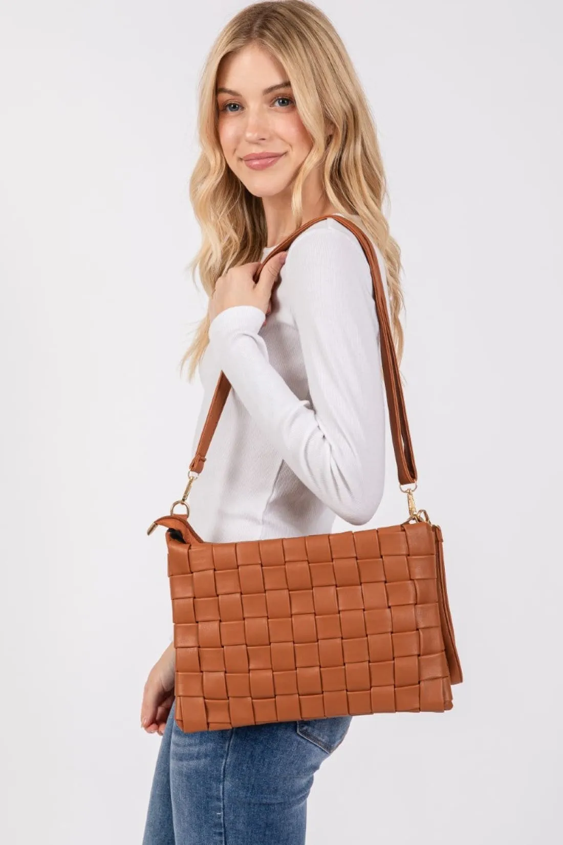 Basket Weave  Crossbody Bag