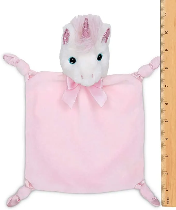 Bearington Baby Wee Dreamer, Small Unicorn Stuffed Animal Lovey Security Blanket, 8" x 7"