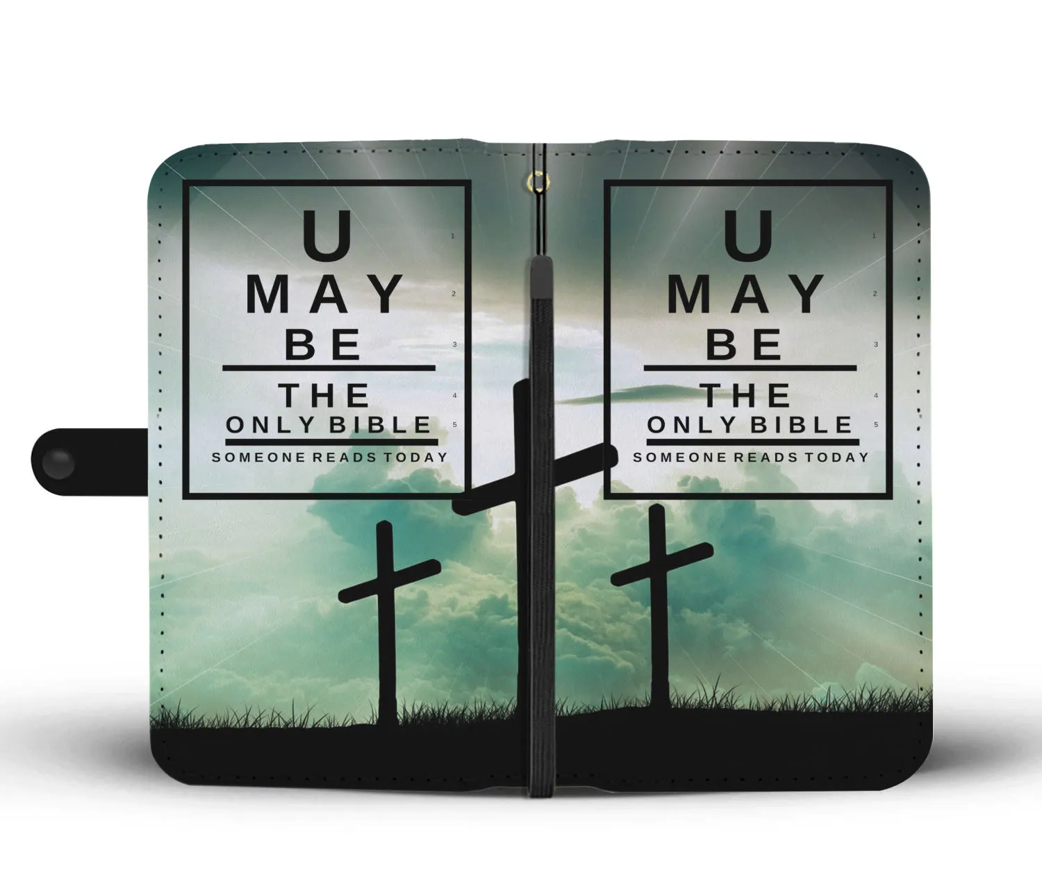 Bible Eye Chart with Crosses Wallet Case