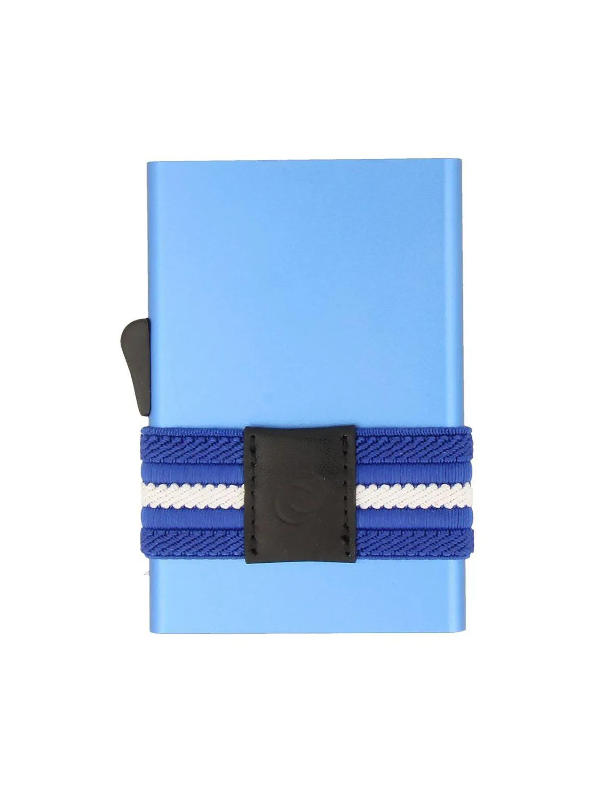 C-Secure Aluminium RFID Cardholder With Money Band Dark Blue Stripes