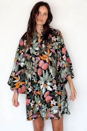 Caftan No. 859 Safari Floral Sequin Mini
