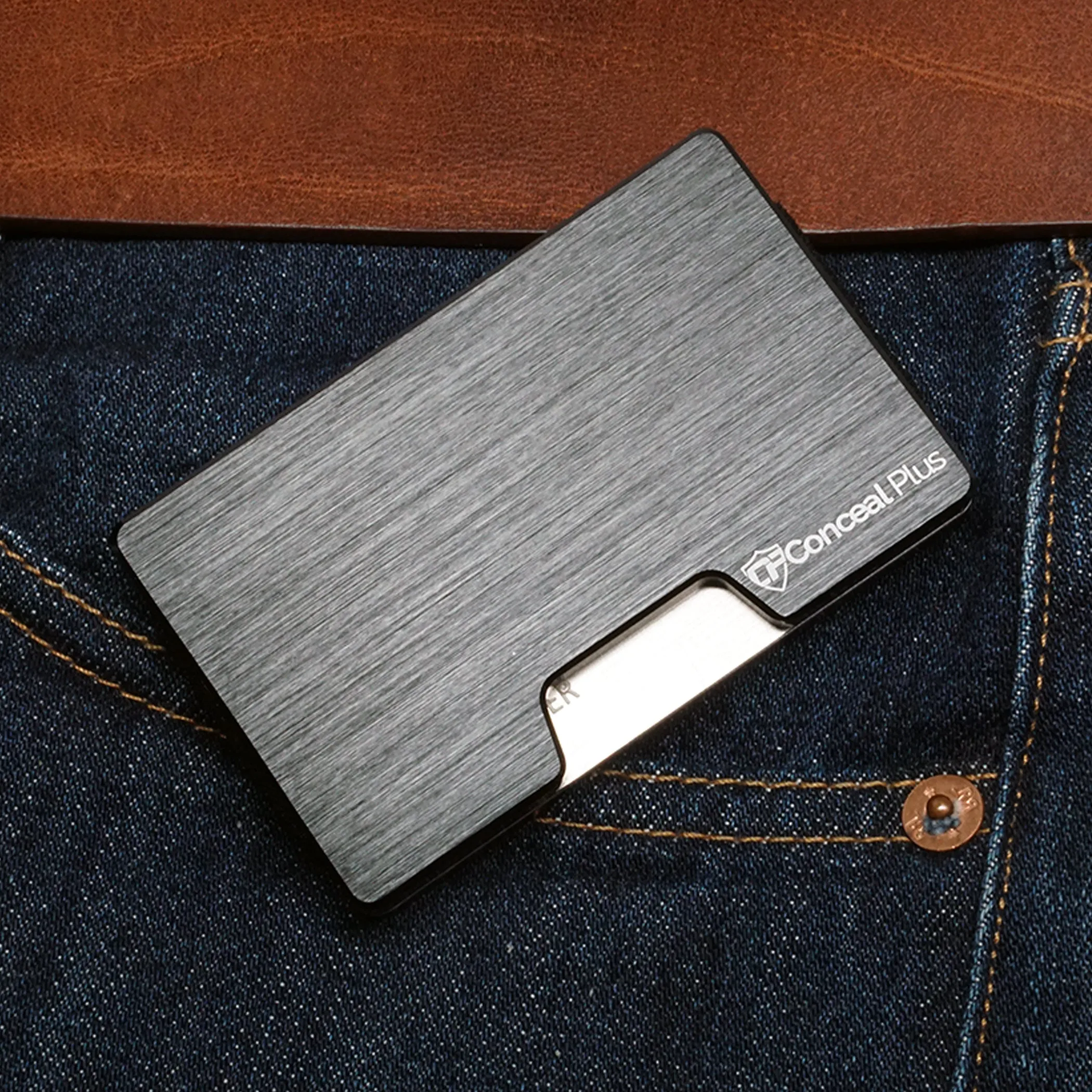Card Blocr Money Clip RFID Blocking Credit Card Holder Milled Black Aluminum