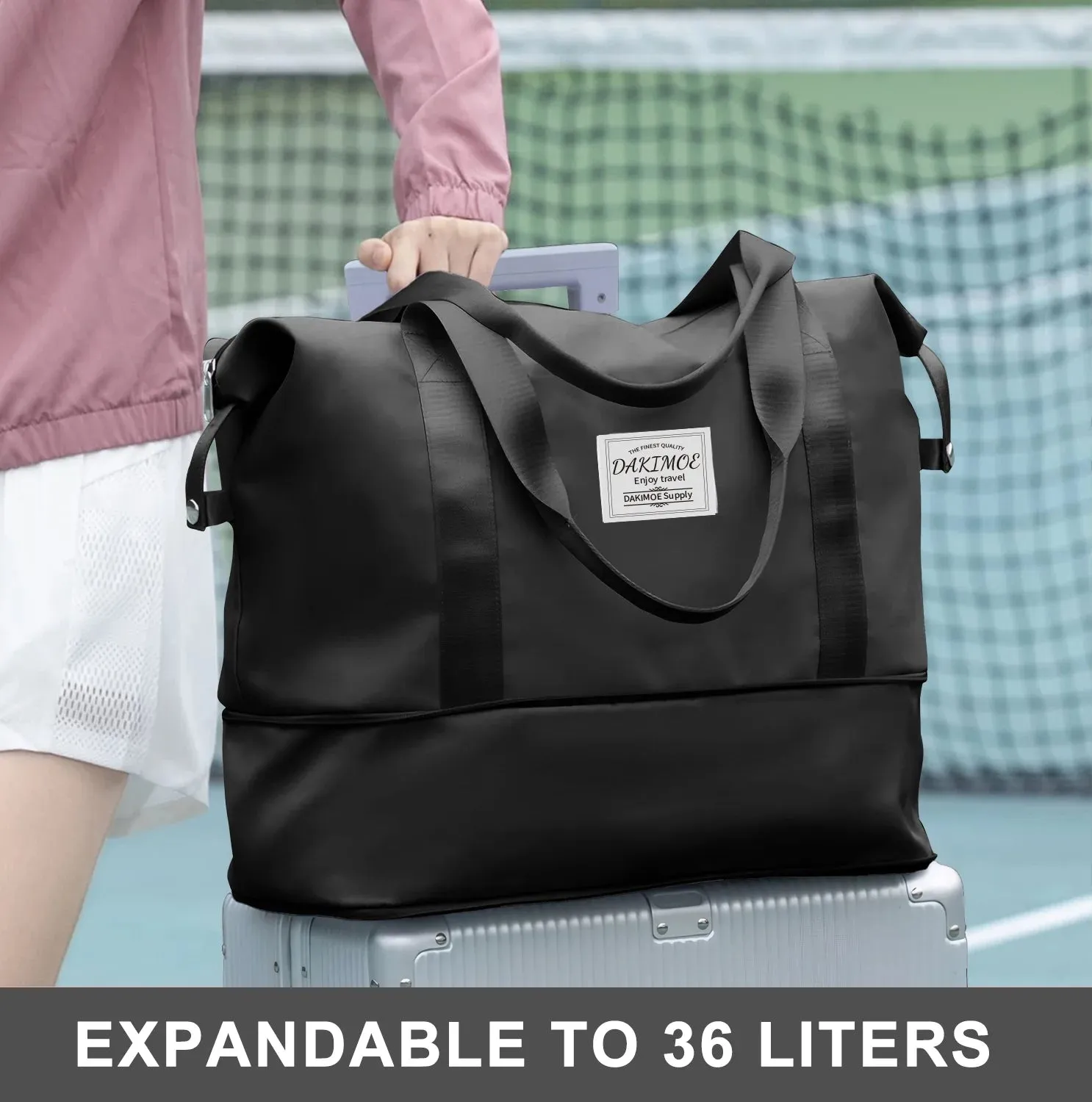 Carry Bag Bag Phone Duffle for Gym on Pocket/Front Wet Pocket/Trolley Sleeve Travel Black with Weekender Refined Dry Hot offer Pocket, Women, Bag, Bags Travel