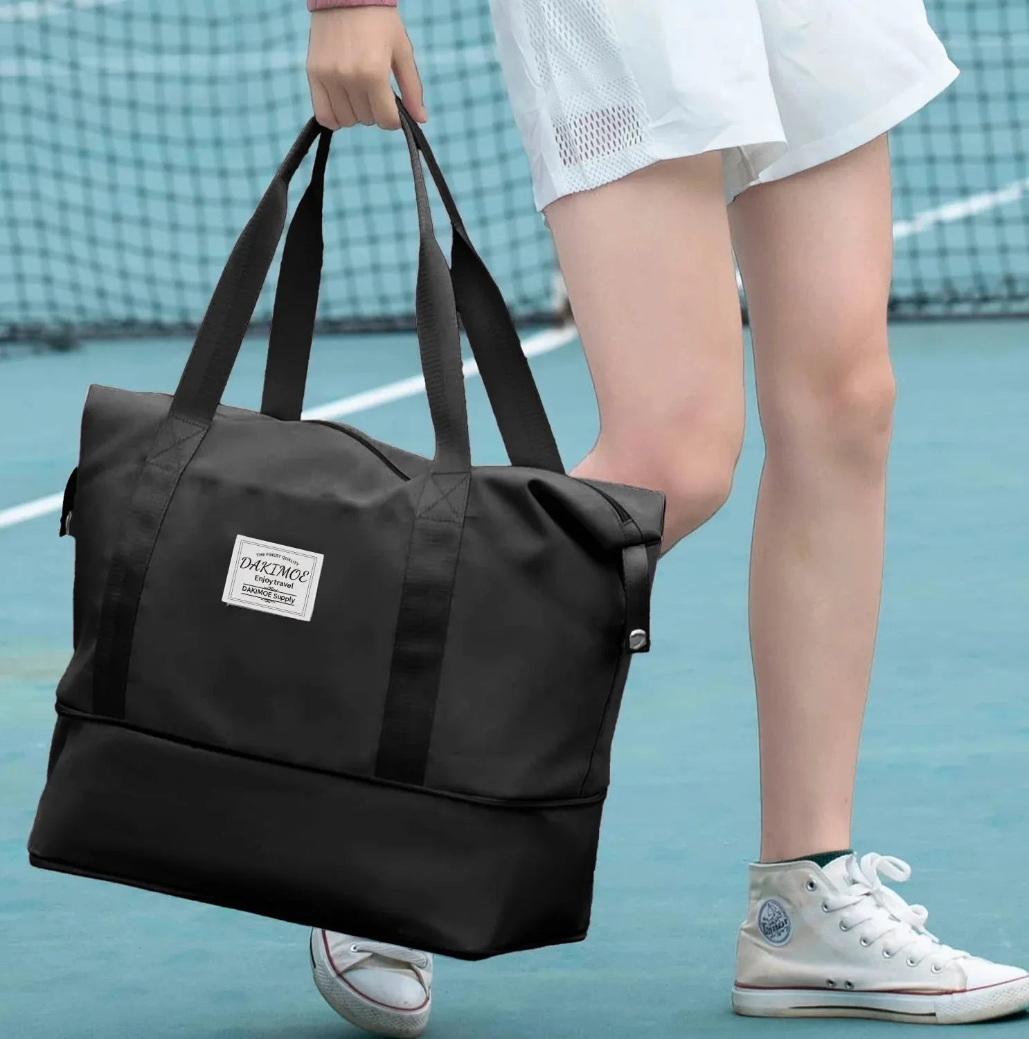 Carry Bag Bag Phone Duffle for Gym on Pocket/Front Wet Pocket/Trolley Sleeve Travel Black with Weekender Refined Dry Hot offer Pocket, Women, Bag, Bags Travel