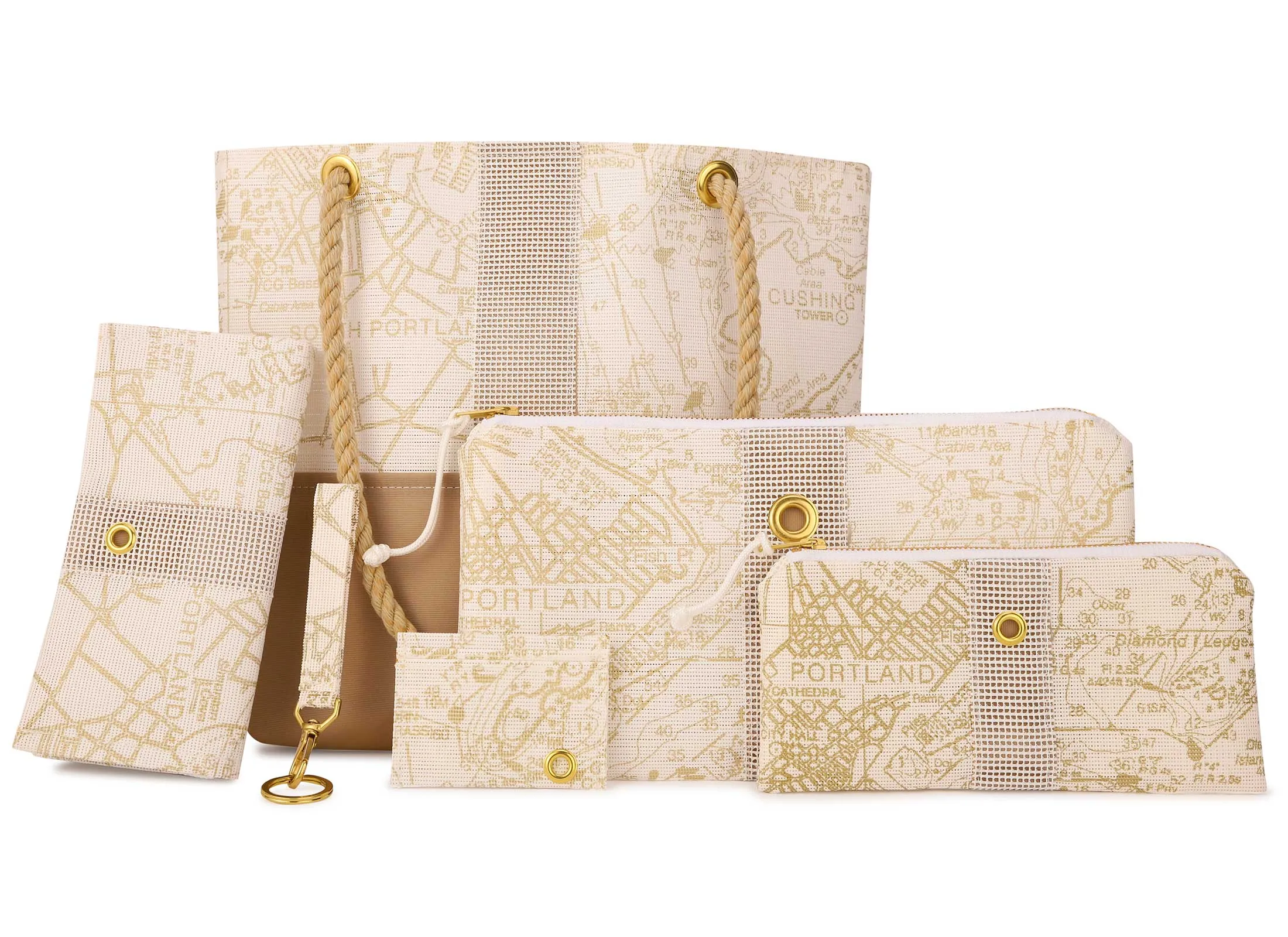 Casco Bay Chart in Gold Tote