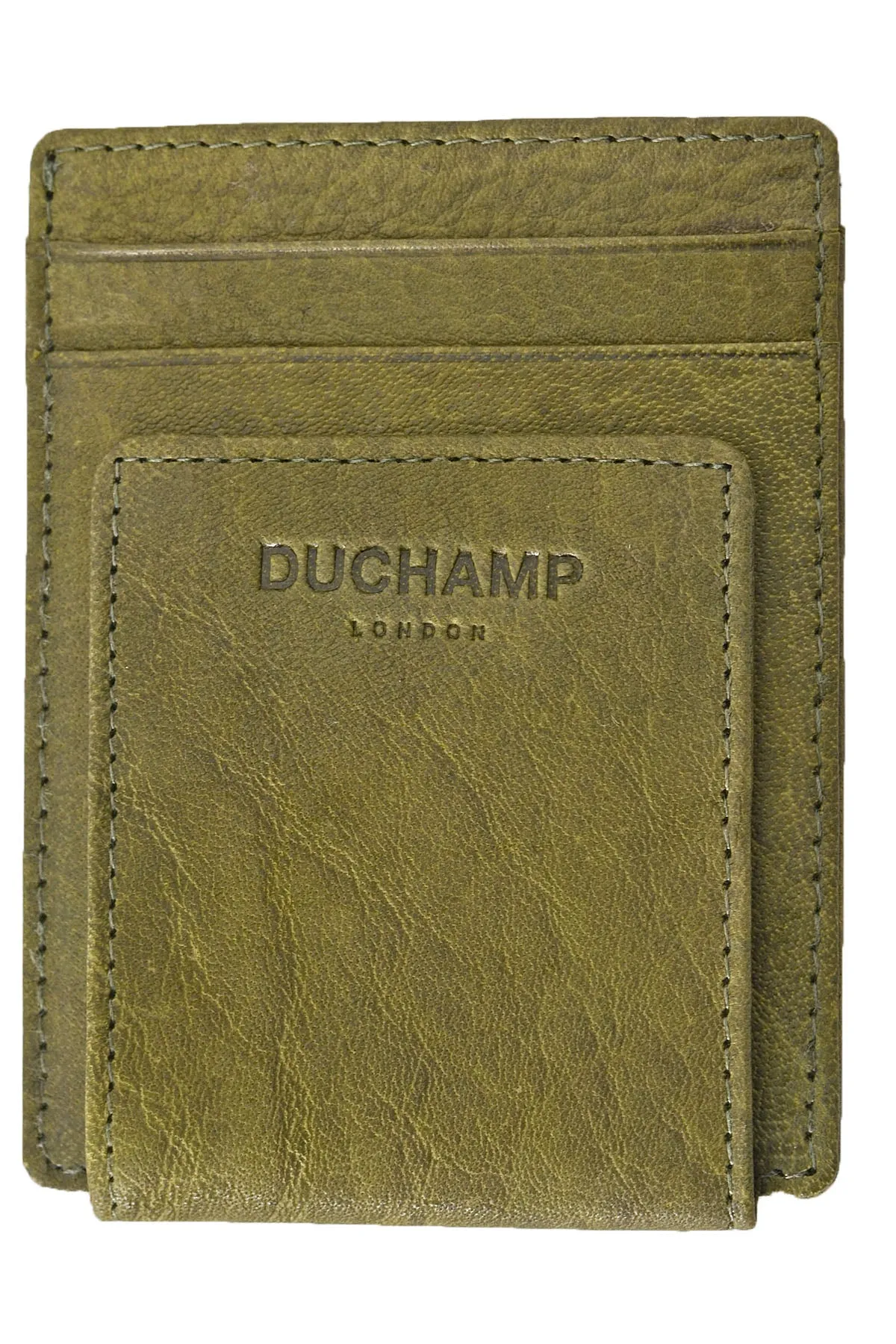 Duchamp London Olive Credit Card and Money Clip Wallet