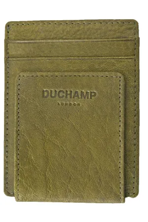Duchamp London Olive Credit Card and Money Clip Wallet