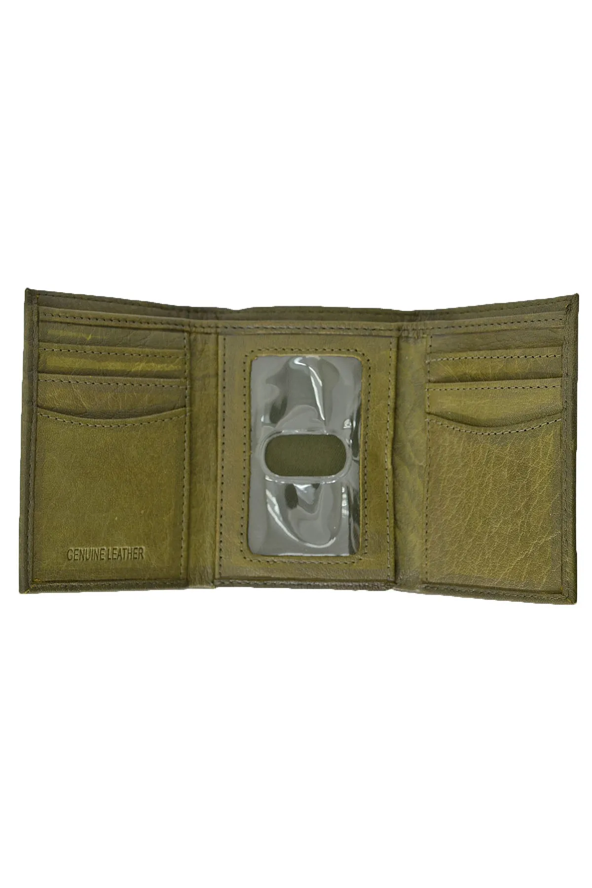 Duchamp London Olive Tri-Fold Wallet