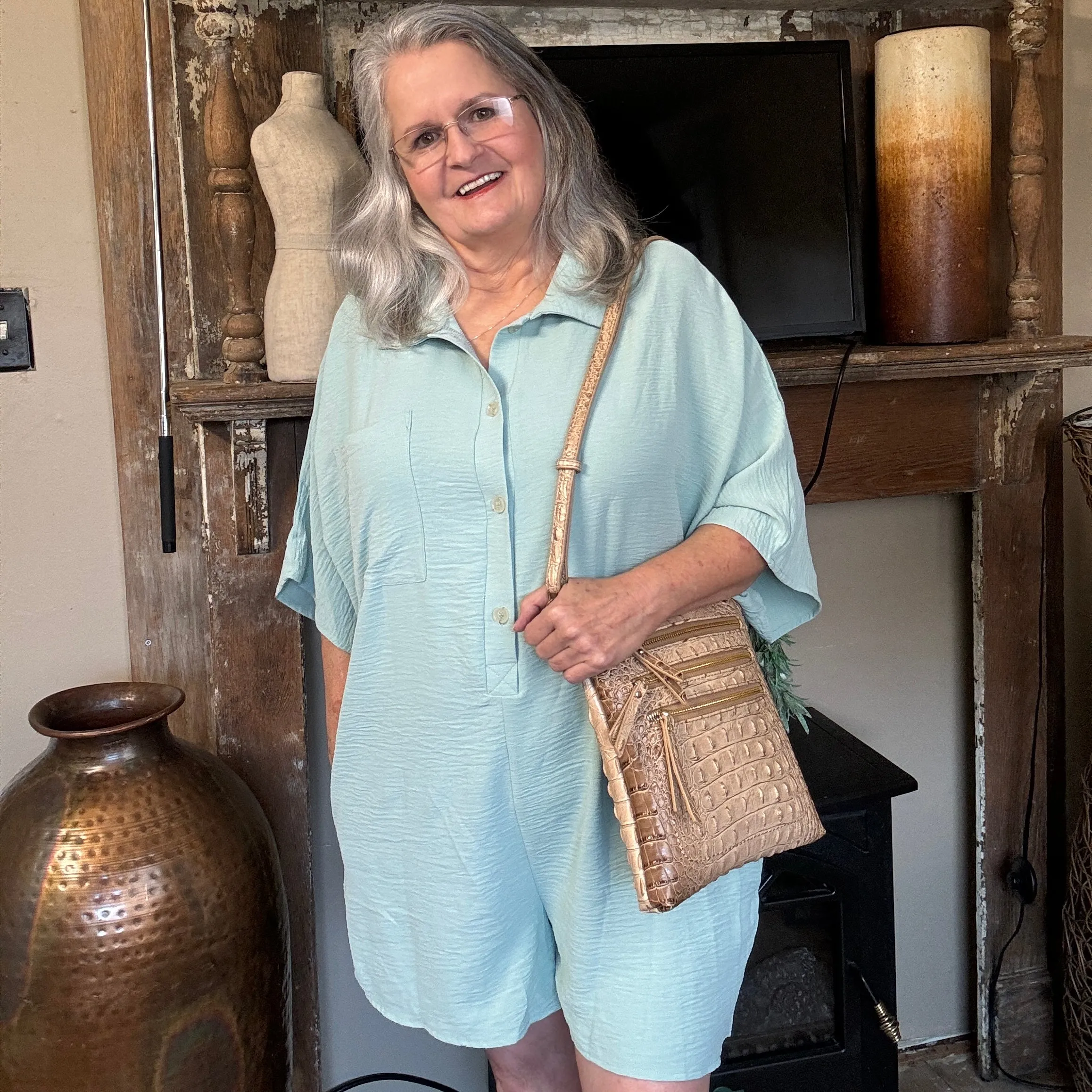 Faux Leather Croc crossbody purse