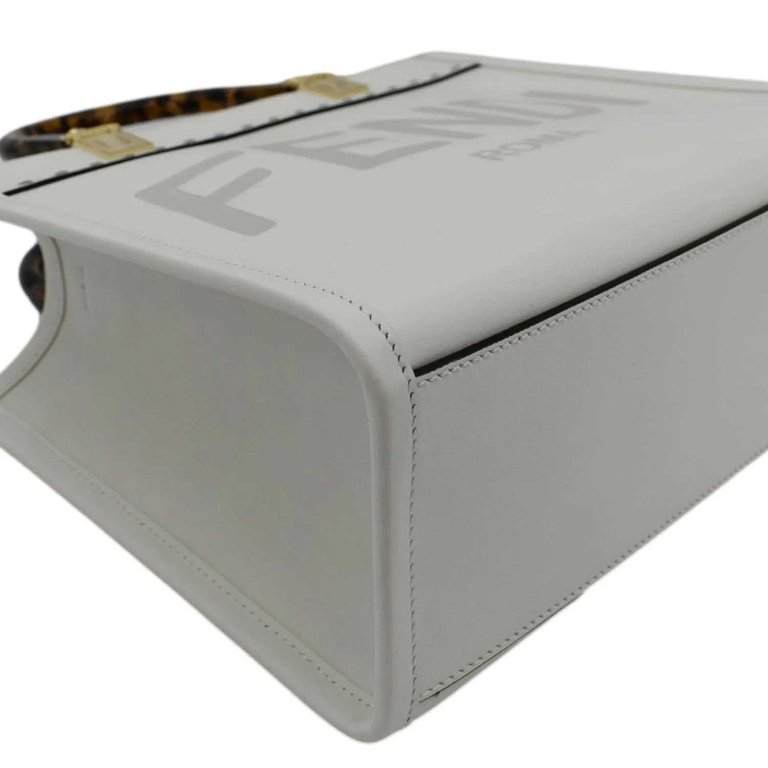 FENDI Sunshine Small Leather Crossbody Bag Off White