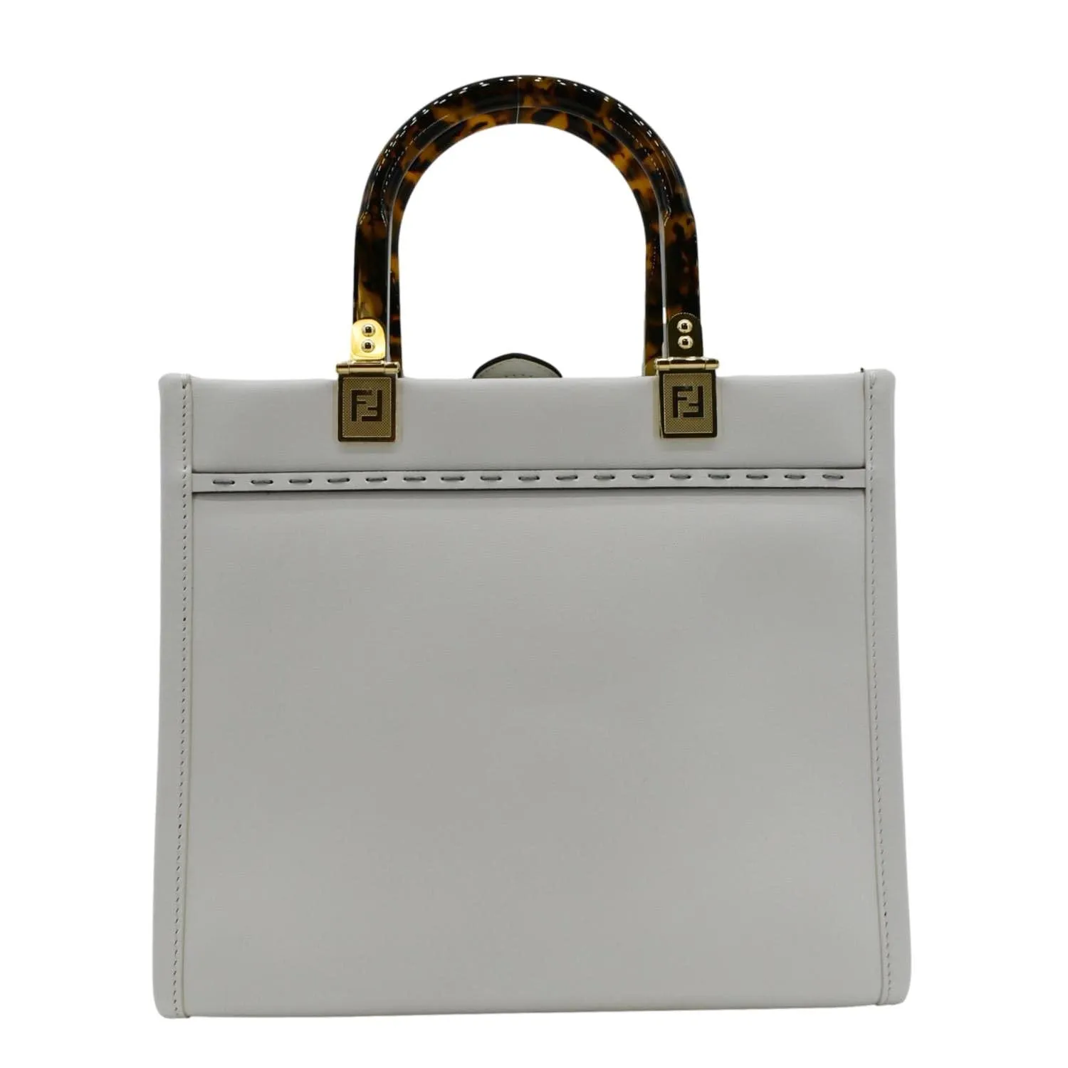 FENDI Sunshine Small Leather Crossbody Bag Off White