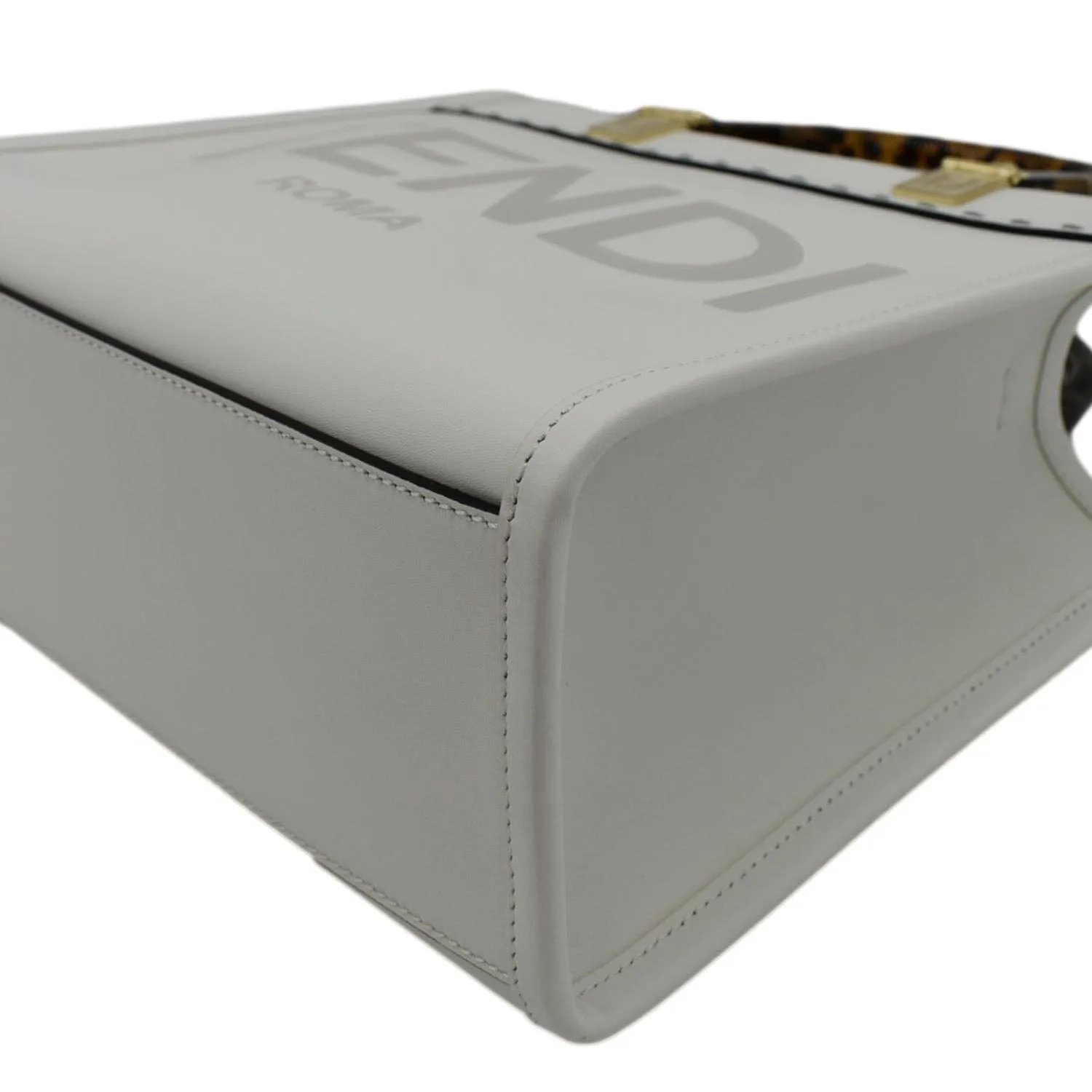 FENDI Sunshine Small Leather Crossbody Bag Off White