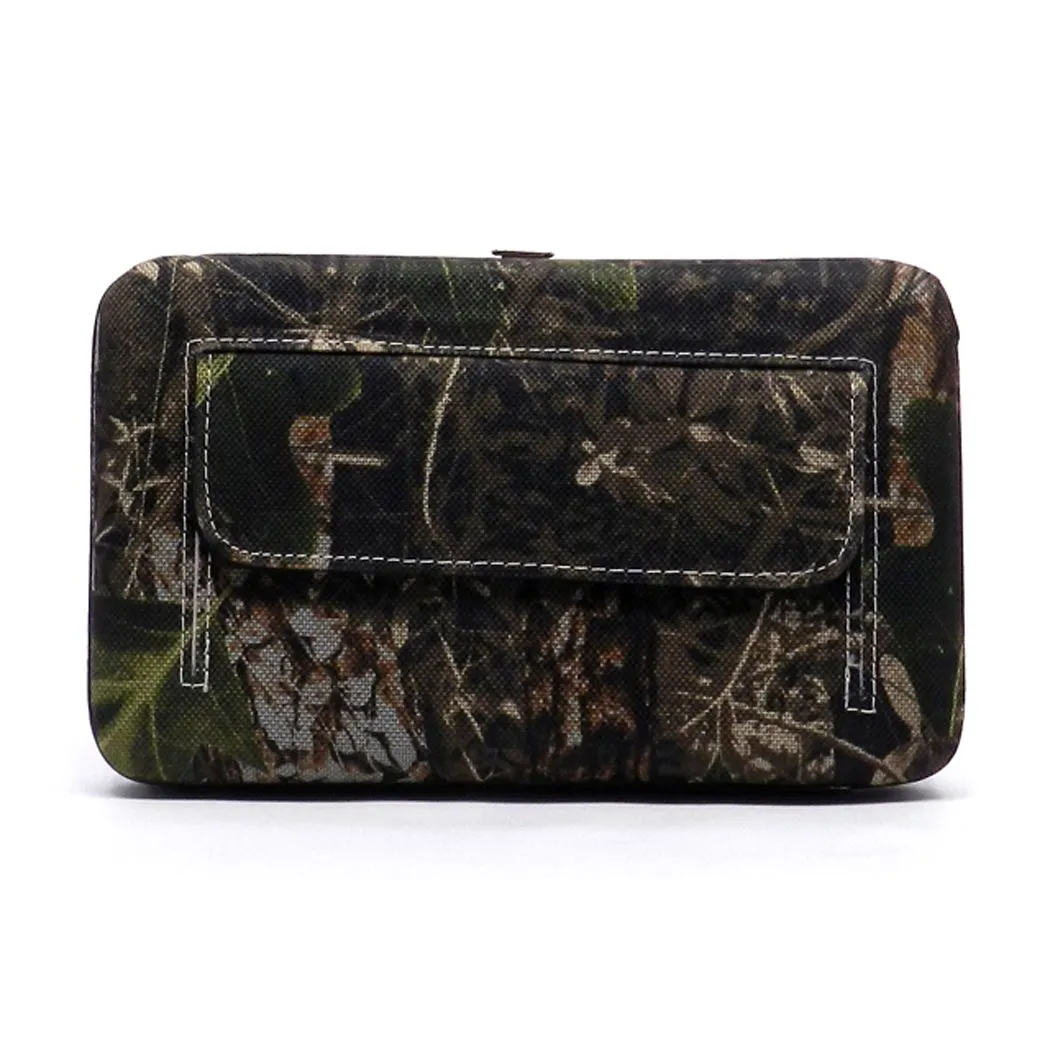 Fleur De Lis canvas western Camouflage Frame L Wallet studs rhinestone woman