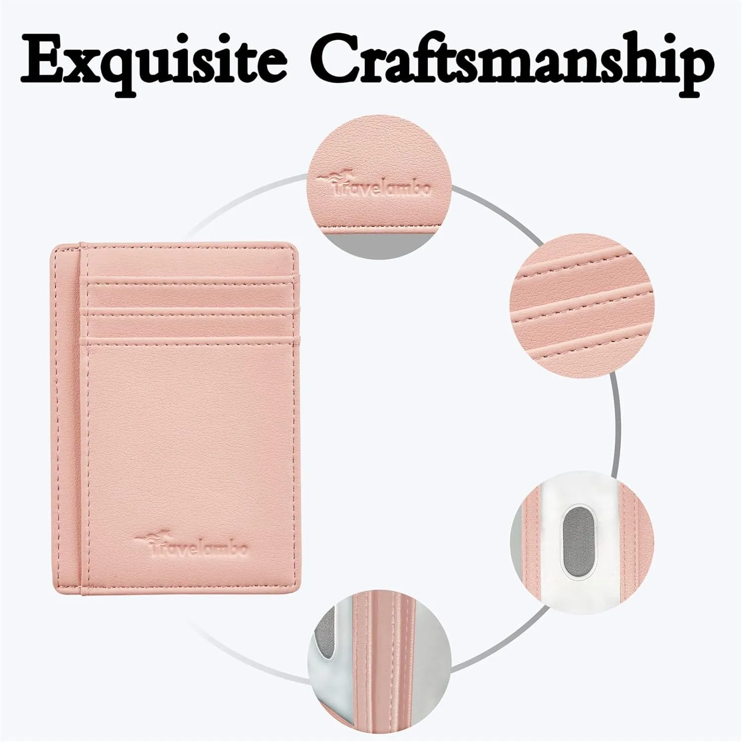 Front Pocket Minimalist Leather Wallet Slim RFID Blocking Wallet