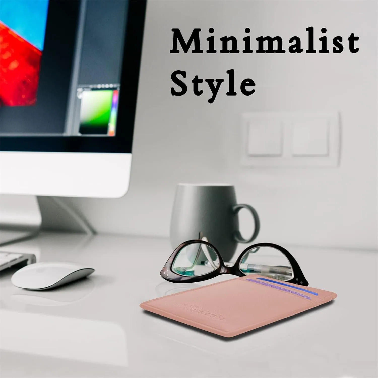 Front Pocket Minimalist Leather Wallet Slim RFID Blocking Wallet