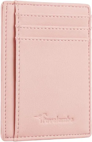 Front Pocket Minimalist Leather Wallet Slim RFID Blocking Wallet