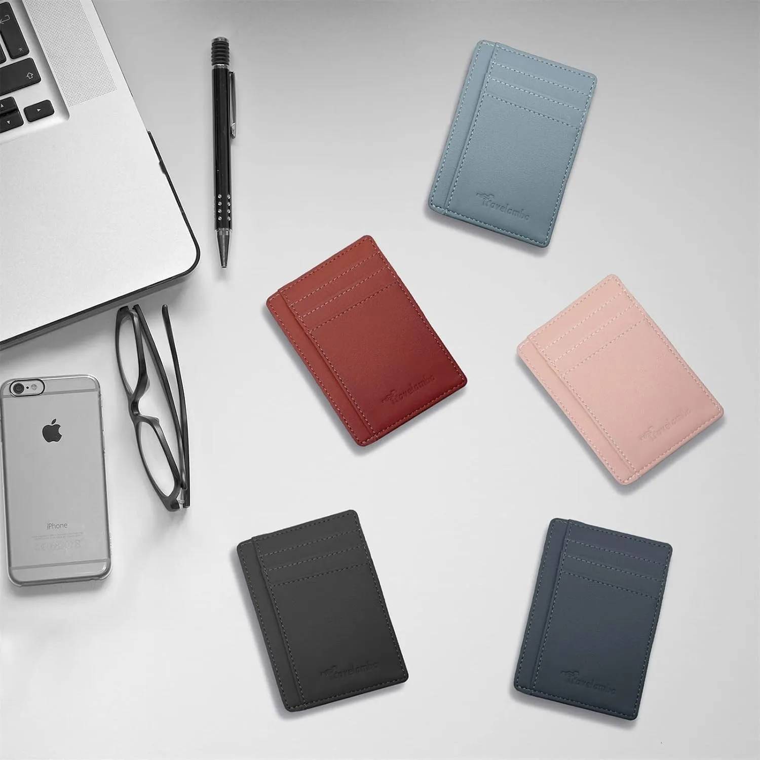 Front Pocket Minimalist Leather Wallet Slim RFID Blocking Wallet