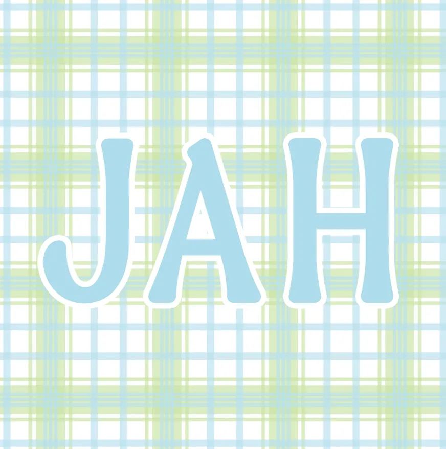 Green & Blue Plaid Luggage Tag