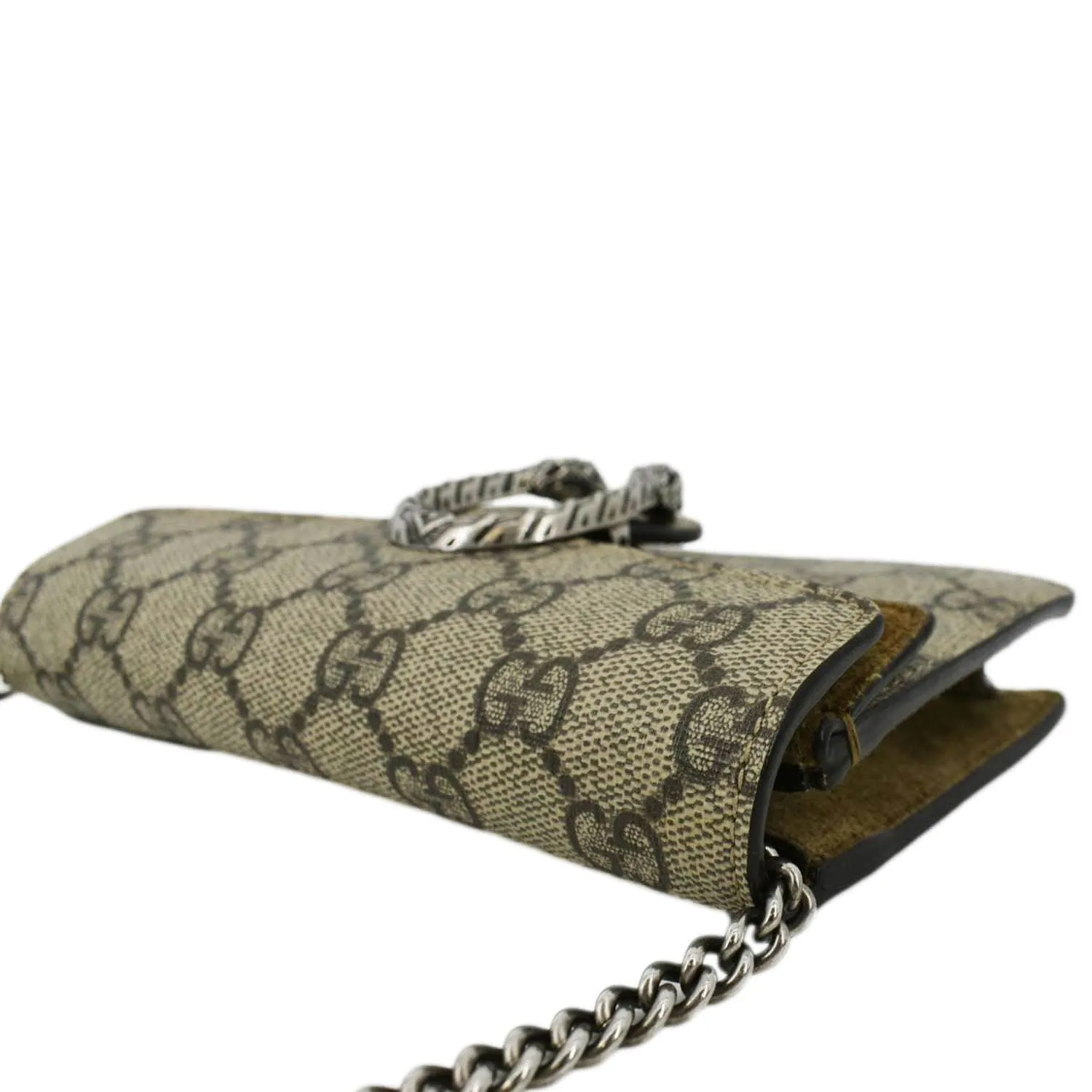 GUCCI Dionysus Super Mini GG Supreme Canvas Crossbody Bag Taupe 476432
