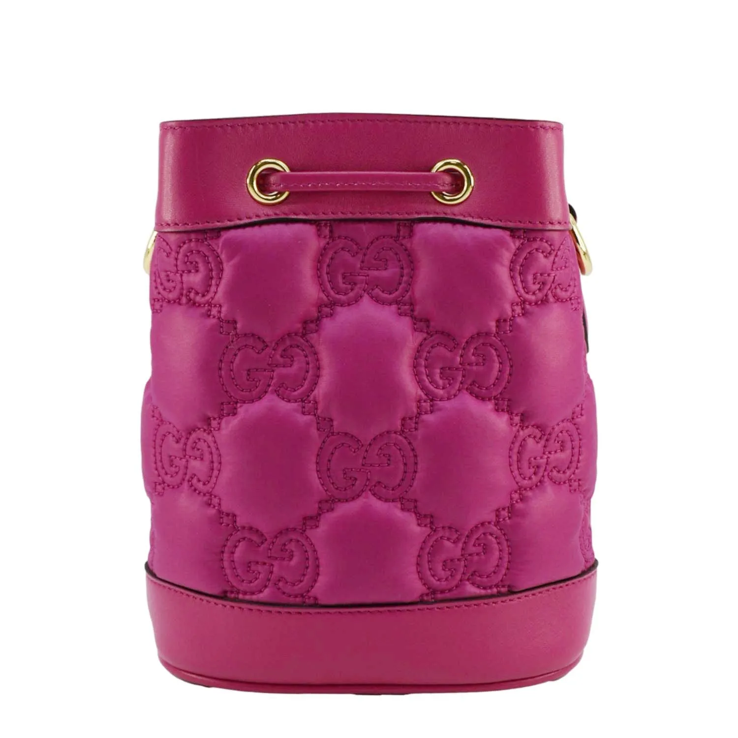 GUCCI GG Matelasse Nylon Bucket Crossbody Bag Pink 728231
