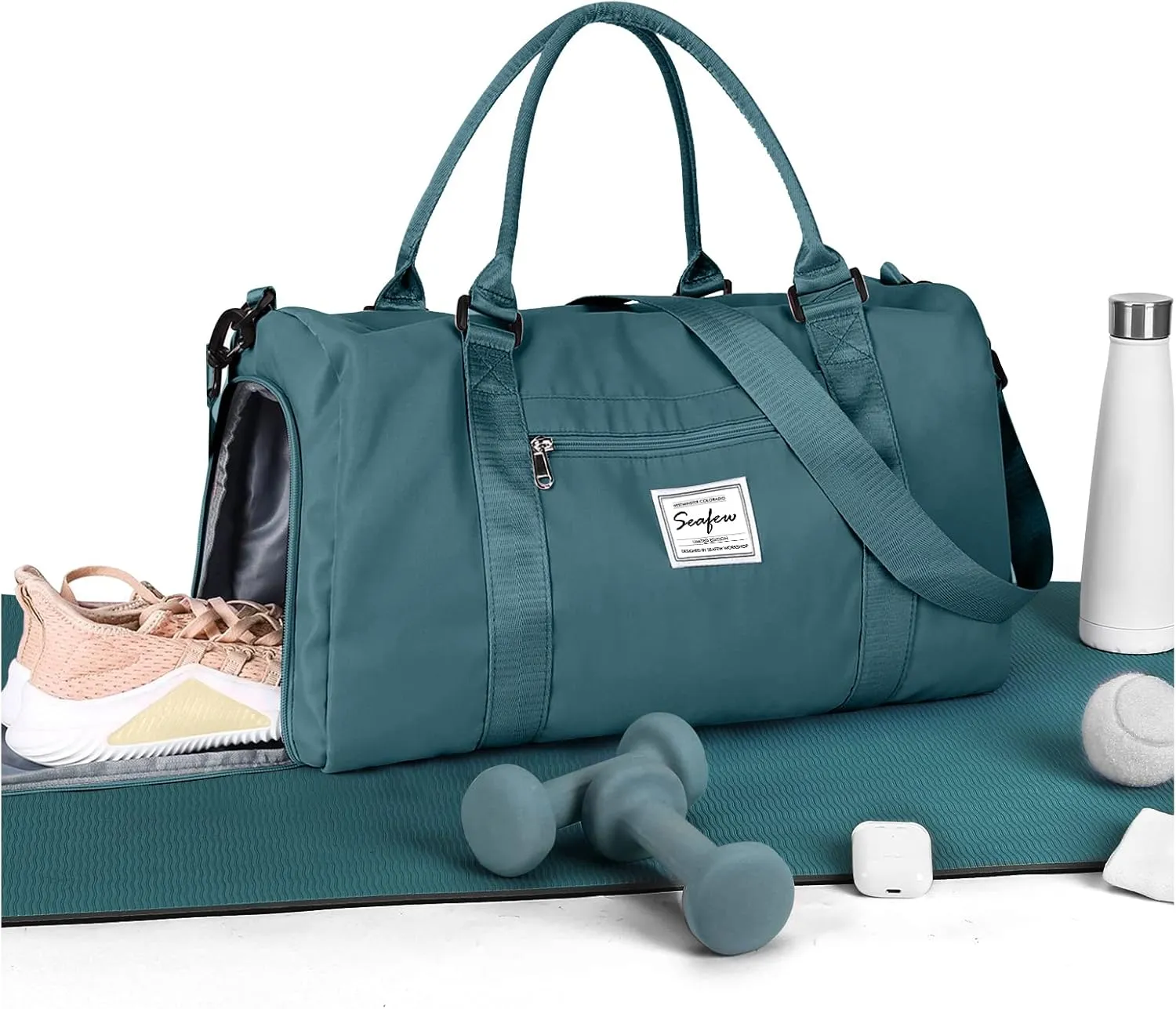 Gym Bag With Shoe Compartment (Beige, Army Green, Blue, Black/Brown, Grey Green)