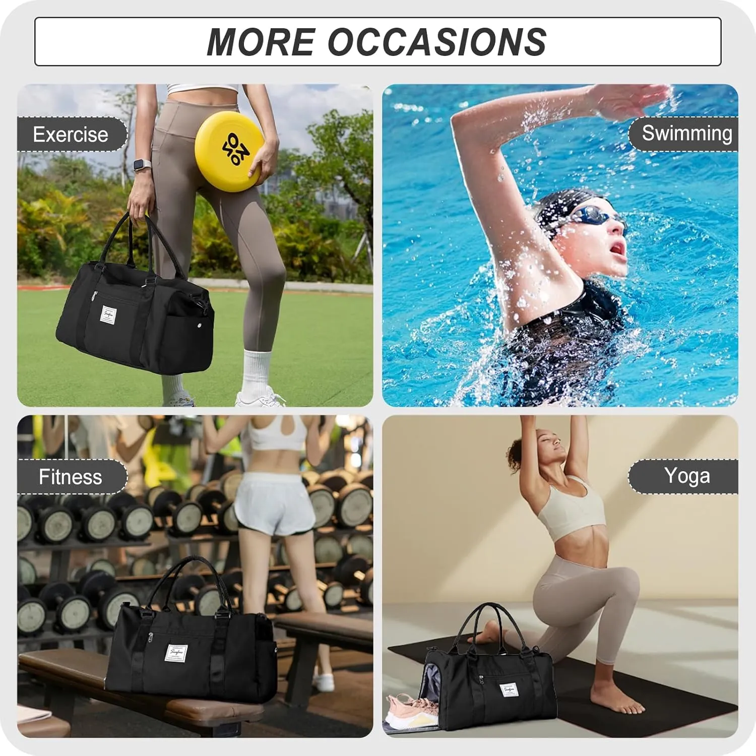 Gym Bag With Shoe Compartment (Purple, Sky Blue)