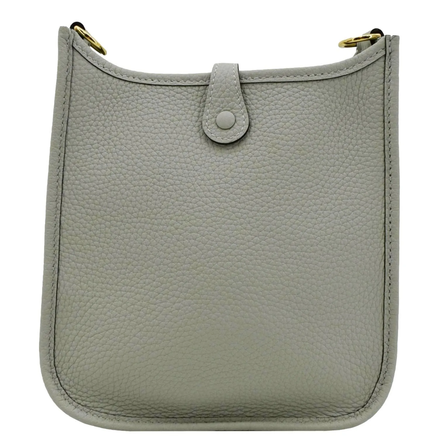 HERMES Evelyne TPM Clemence Leather Crossbody Bag Light Grey