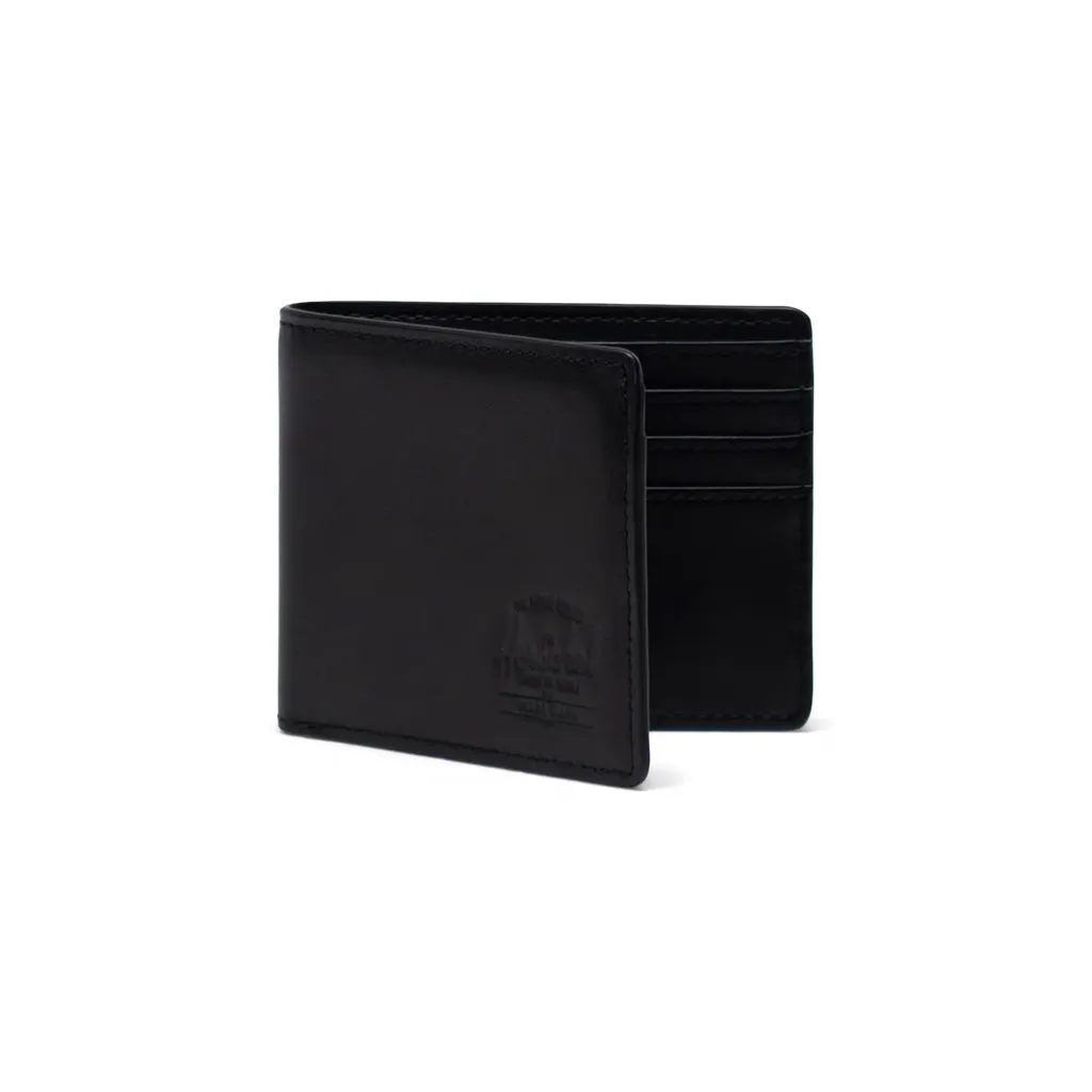 HERSCHEL HANK LEATHER RFID WALLET - BLACK
