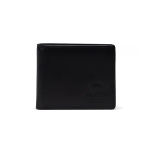HERSCHEL HANK LEATHER RFID WALLET - BLACK