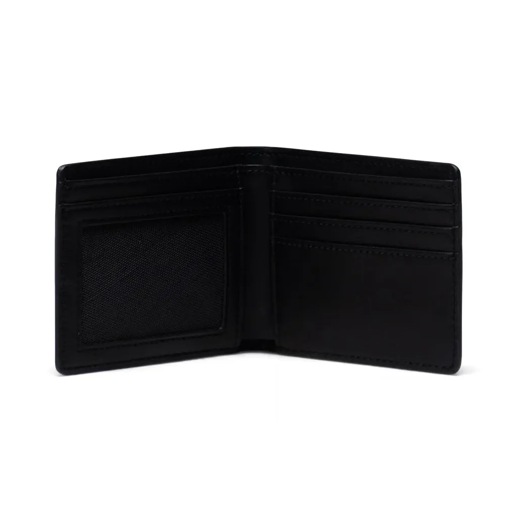 HERSCHEL HANK LEATHER RFID WALLET - BLACK