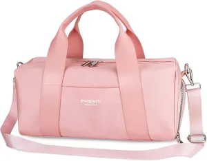 in for with Compact 16" Gym & for Travel Shoe Reliable Compartment, Wet Pocket Sports Stylish Perfect Pink Workouts, - Mini Women Retro-inspired Duffle & Bag