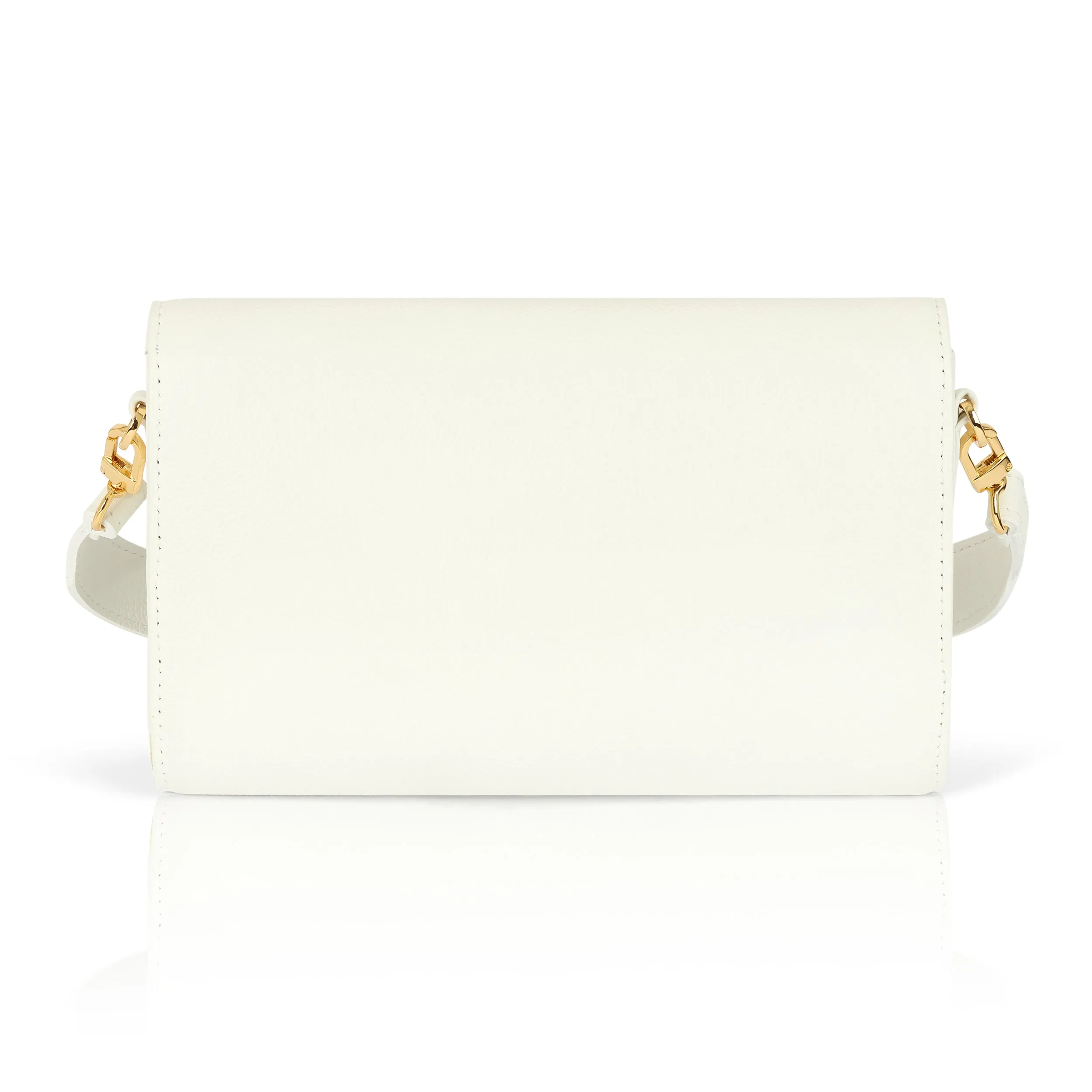 Kelly Shoulder Bag-  White Pebble