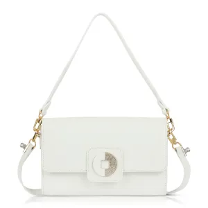 Kelly Shoulder Bag-  White Pebble