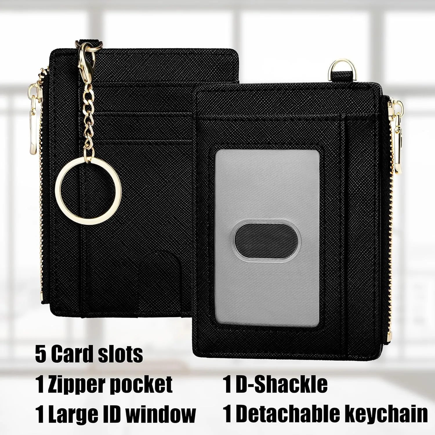 Keychain Wallet Slim RFID Blocking Credit Card Holder