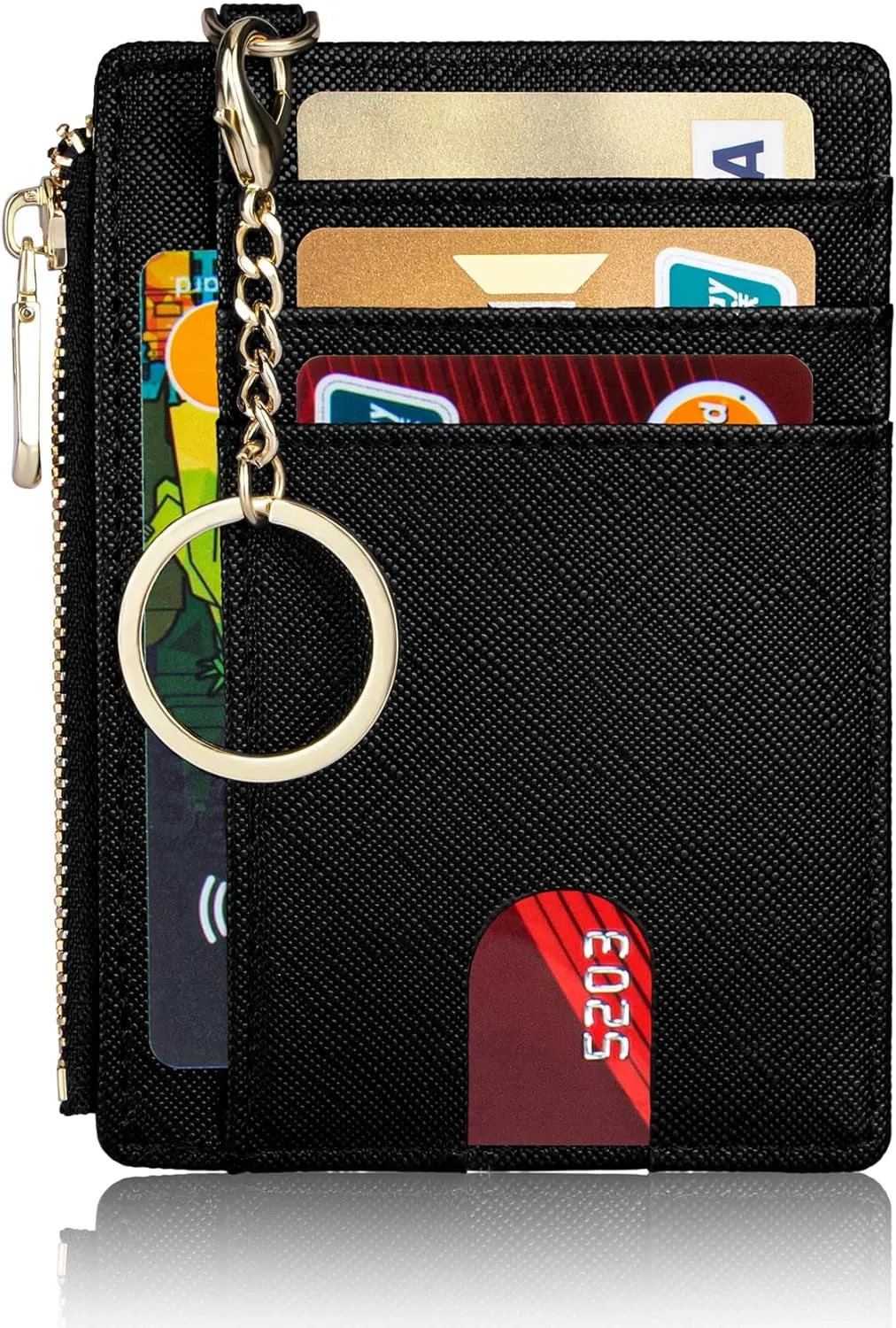 Keychain Wallet Slim RFID Blocking Credit Card Holder