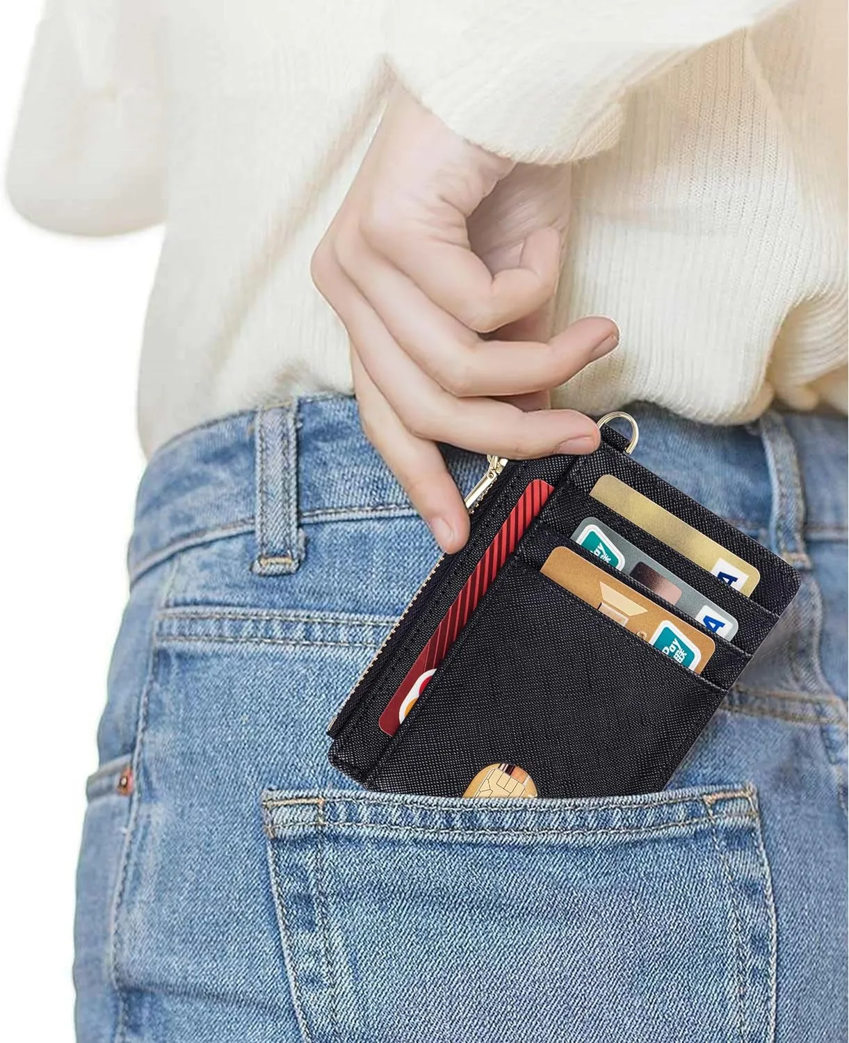 Keychain Wallet Slim RFID Blocking Credit Card Holder