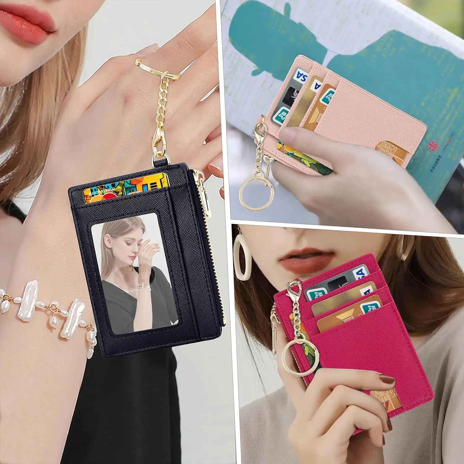Keychain Wallet Slim RFID Blocking Credit Card Holder