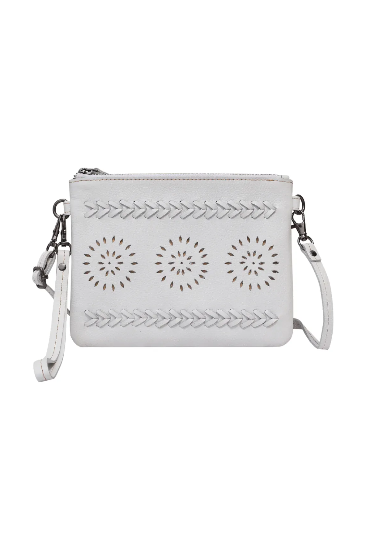 Latico Leathers- 89 Degrees Wristlet - Black, Cognac, and White