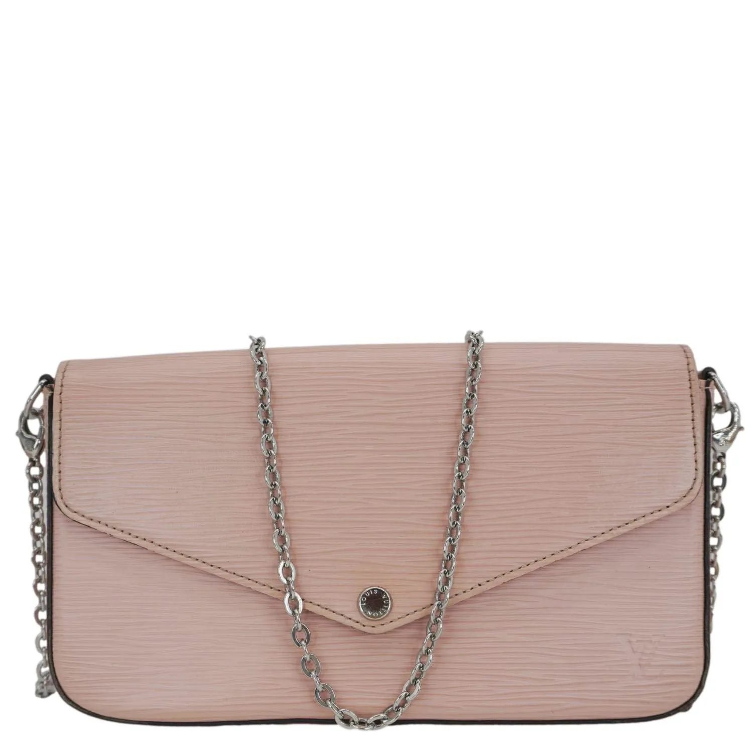 LOUIS VUITTON Felicie Pochette Epi Leather Crossbody Bag Pink