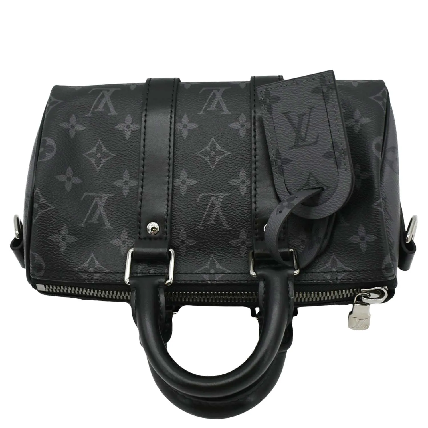 LOUIS VUITTON Keepall 25 Bandouliere Monogram Eclipse Reverse Canvas Crossbody Bag Black