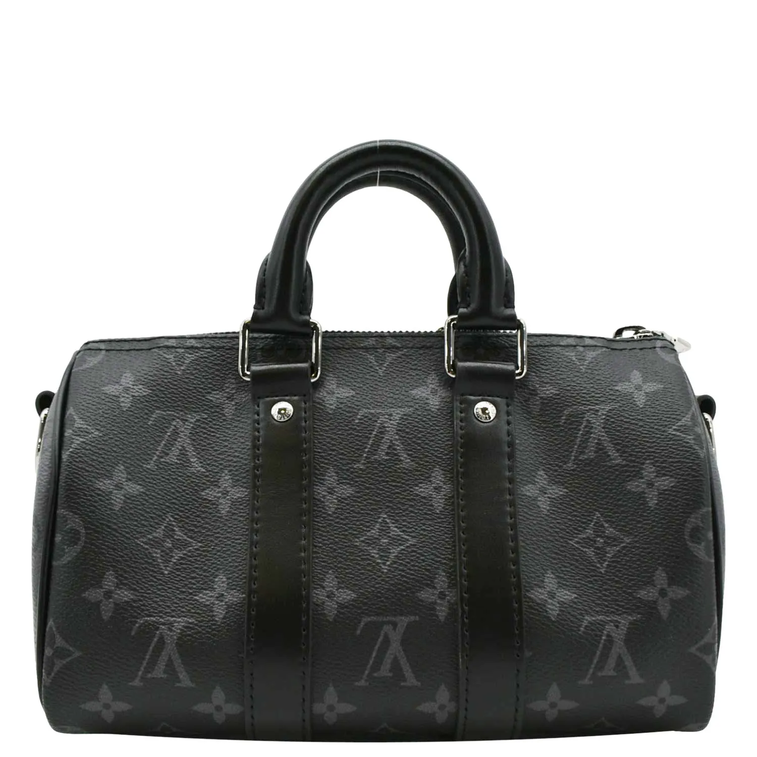 LOUIS VUITTON Keepall 25 Bandouliere Monogram Eclipse Reverse Canvas Crossbody Bag Black